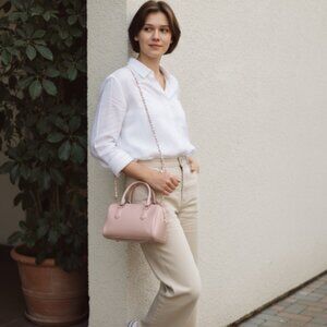 Jelly Mini Coquette Pastel Pink Purse Gold Chain Crossbody Shoulder Handbag